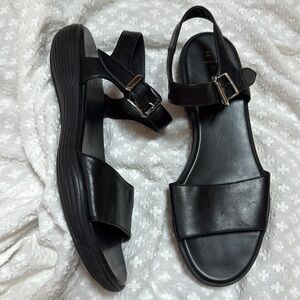 AQUATALIA by Marvin K. Black Leather Sandals Size 8.5